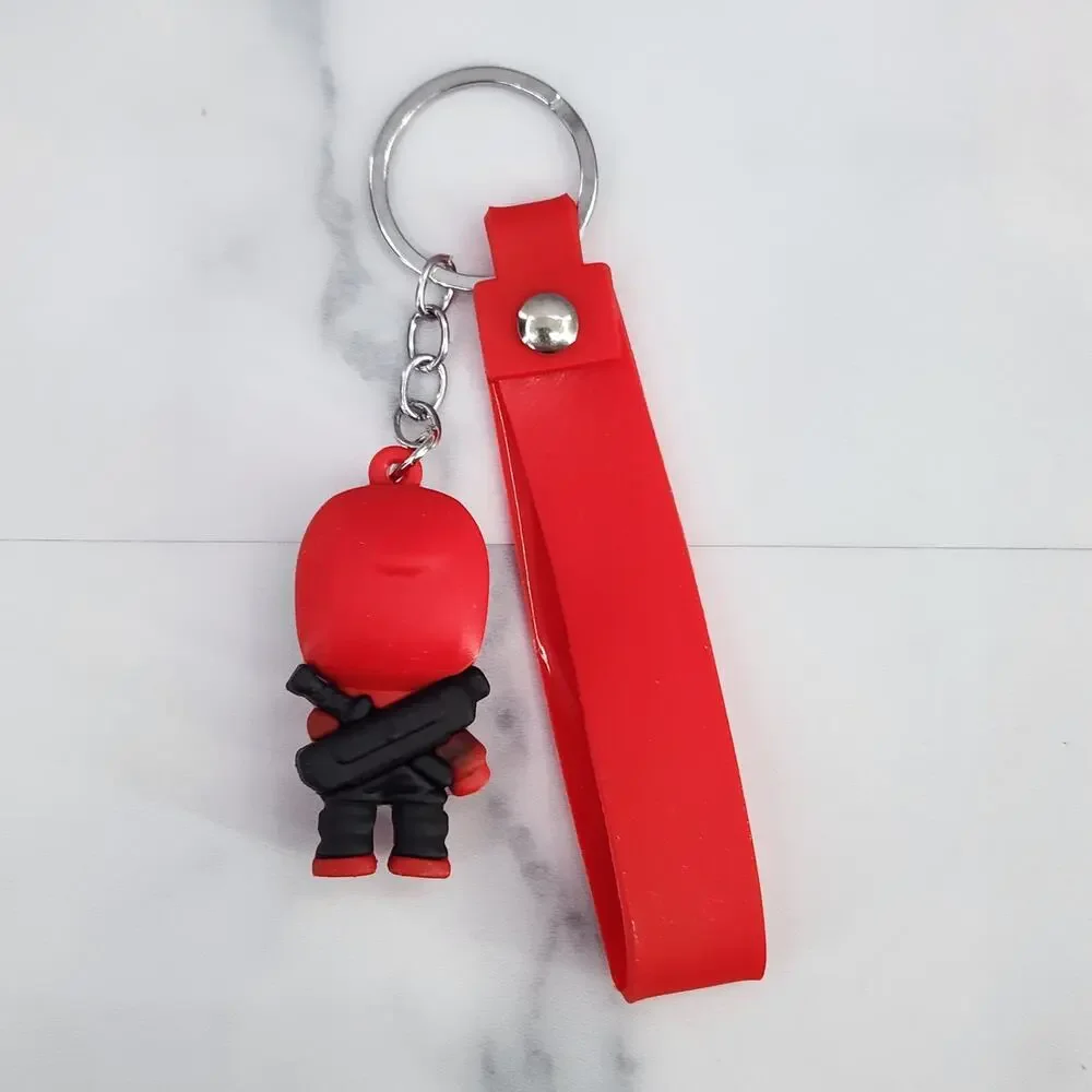 NEW Marvel Avengers Deadpool Superhero Figure Keychain & Strap Bag Charm PVC